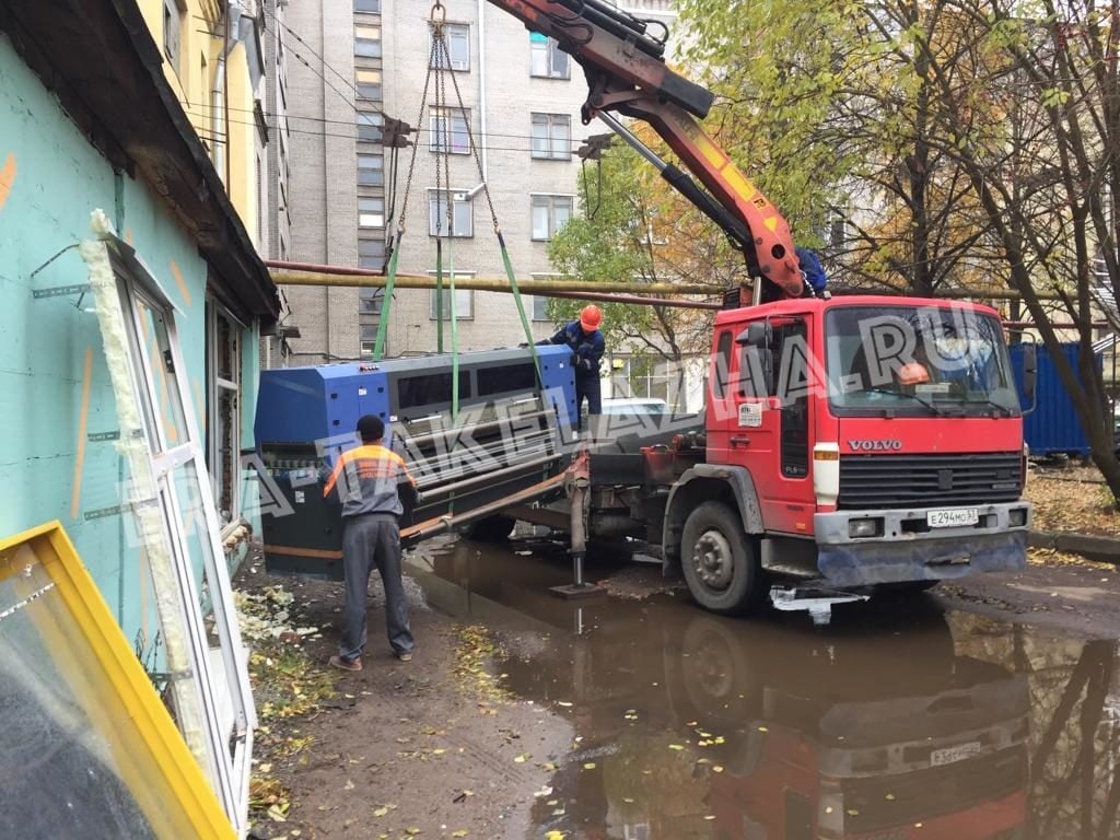 Такелаж полиграфического оборудования весом до 3 тонн